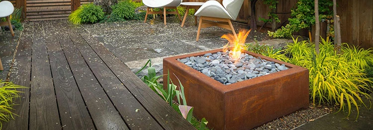 Corten Steel Rust Metal Camping Gas Fire Pits