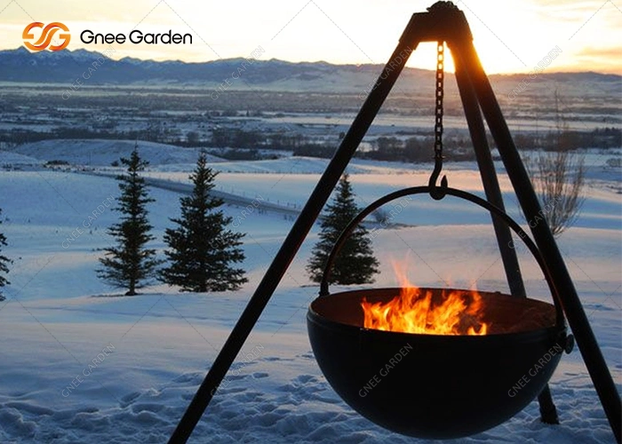 Thick Corten Steel BBQ Brazier Fire Grill with Circle Plan